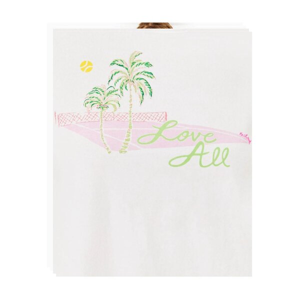 Lilly Pulitzer Long Sleeve Rally Tee Resort White Love All Sz S - Picture 3 of 3